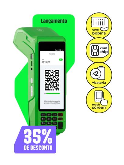 Máquina de cartão para lojistas e empreendedores com taxa baixa